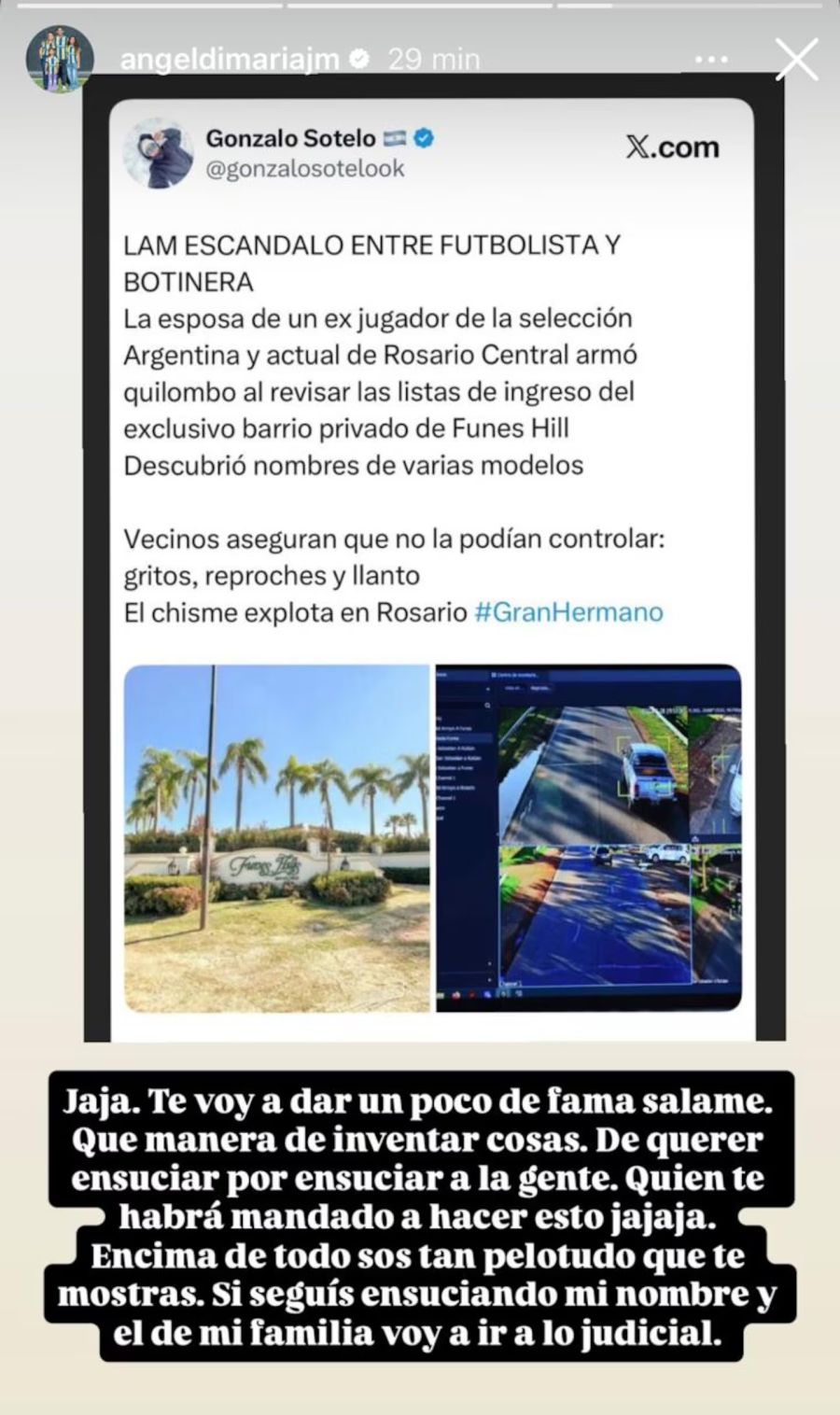 Cardoso y Di María contra influencer 