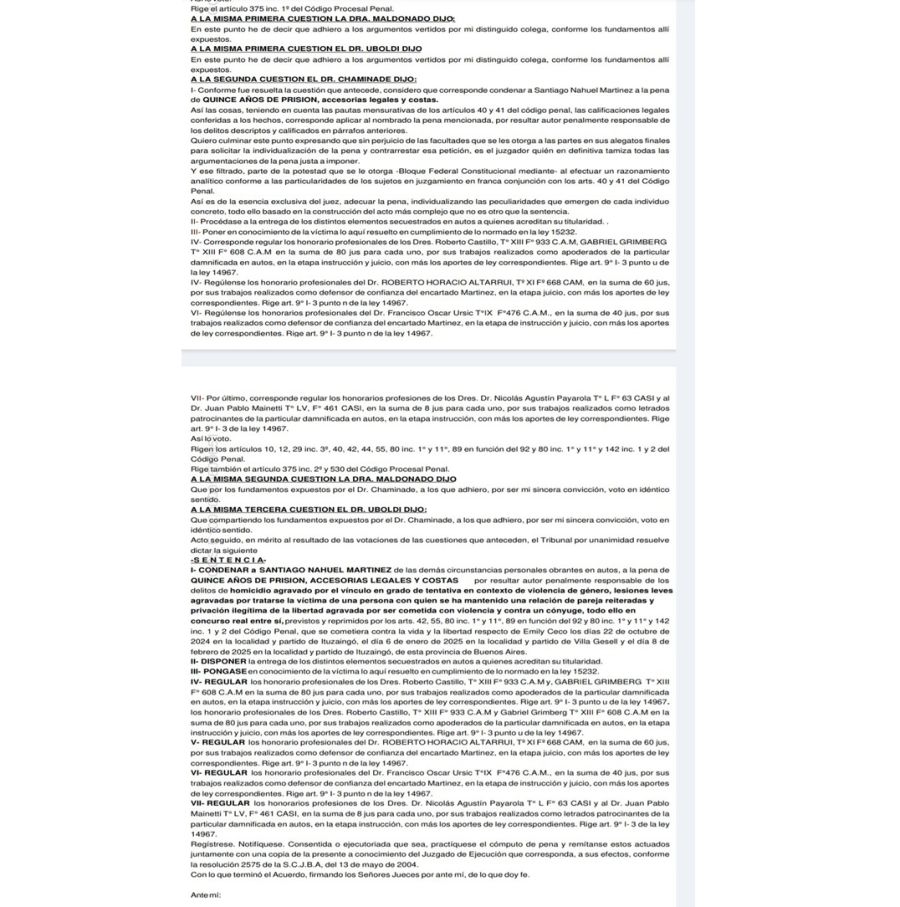 El fallo completo contra Santiago Martínez