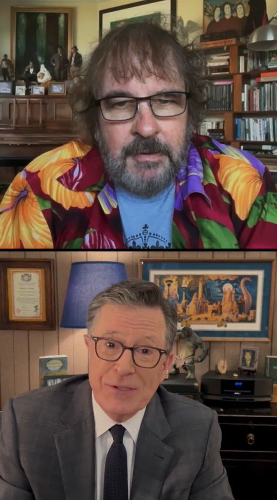 Peter Jackson y Stephen Colbert
