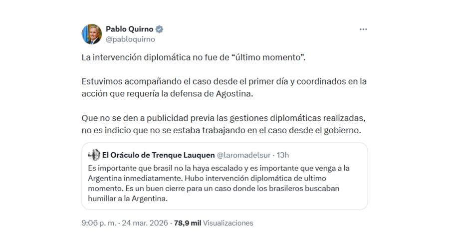 Tweets sobre el caso Agostina Páez