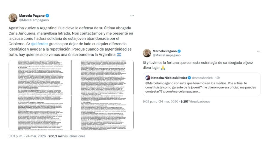Tweets sobre el caso Agostina Páez