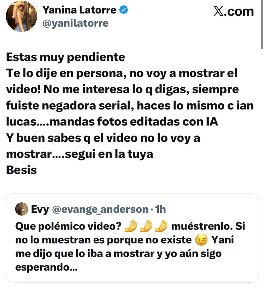 Yanina Latorre contra Evangelina Anderson