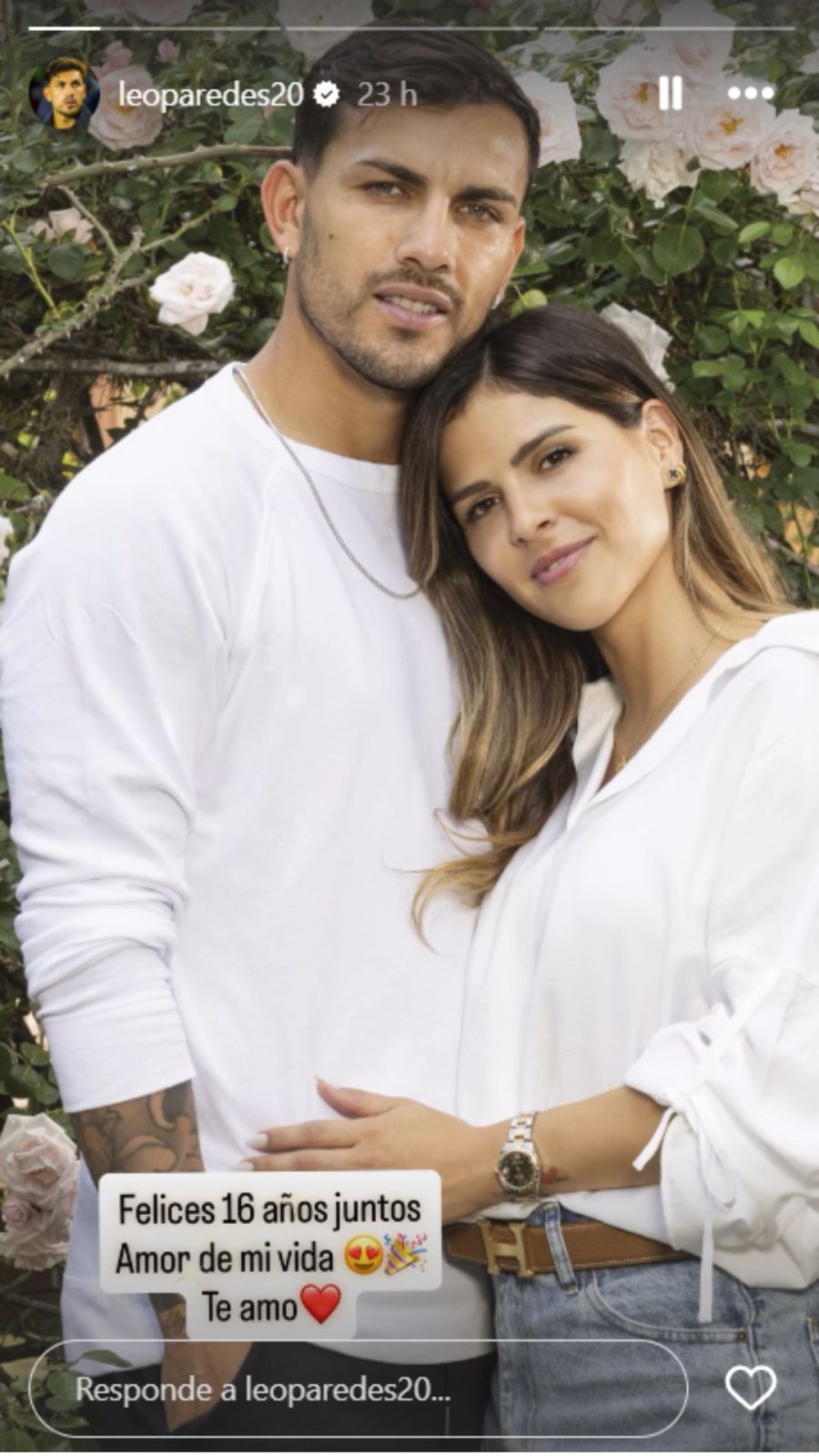 Camila Galante y Leandro Paredes