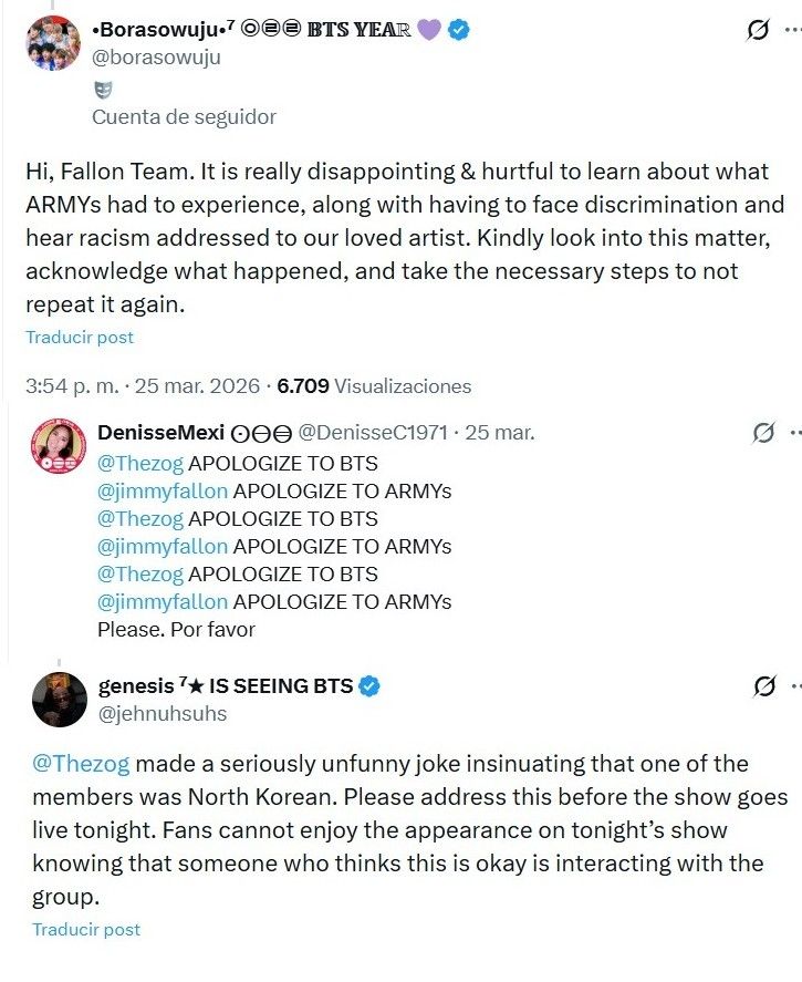 Enojo ARMY con un comediante de Jimmy Fallon