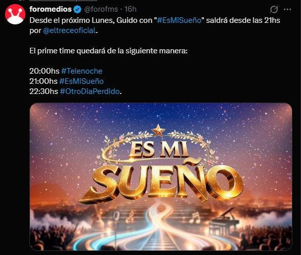 Es mi sueño, el programa de Guido Kaczka, sufrirá un cambio de horario en El Trece