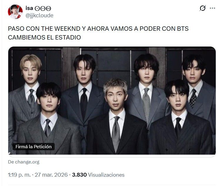 Petición de ARMY para que BTS toque en River