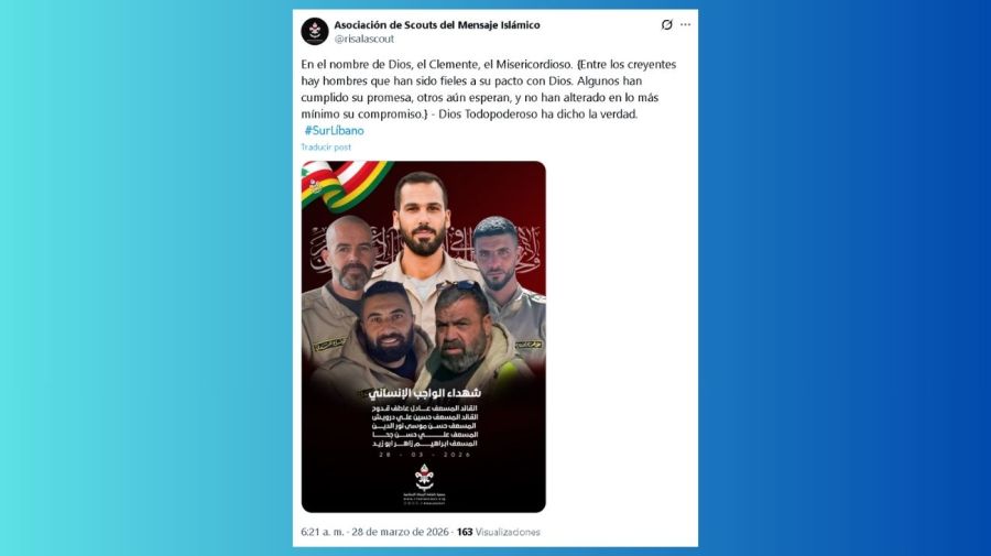 La asociación Scout Risala, aliada de Hezbolá, confirmó la muerte de cinco rescatistas libaneses tras un ataque de Israel