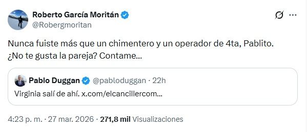 Roberto García Moritán y Virginia Gallardo enfrentan rumores de romance
