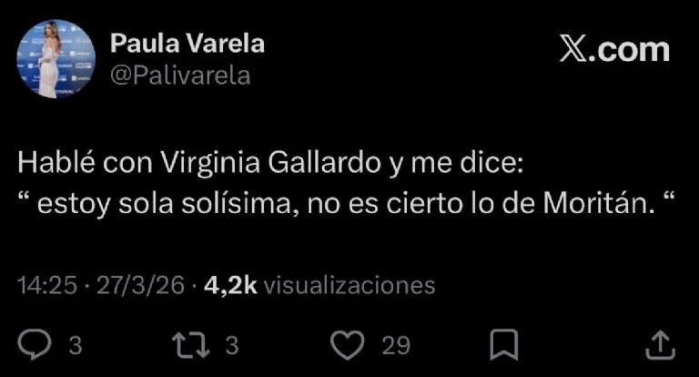 Roberto García Moritán y Virginia Gallardo enfrentan rumores de romance