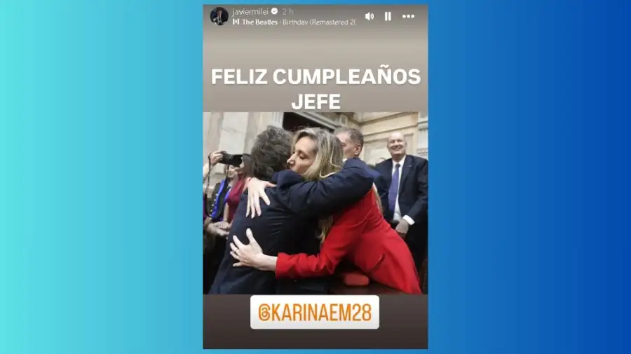 Saludo de cumpleaños de Javier Milei a su hermana Karina