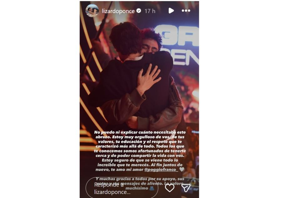 Lizardo Ponce tras la salida de Franco Poggio de Gran Hermano