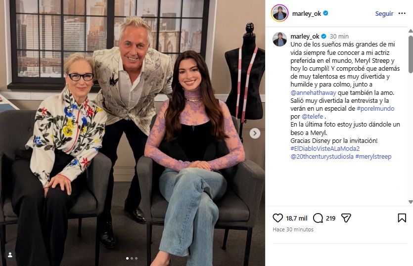 Marley junto a Meryl Streep y Anne Hathaway