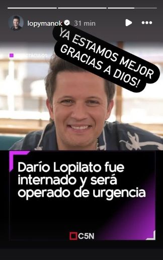 Darío Lopilato sobre su operación