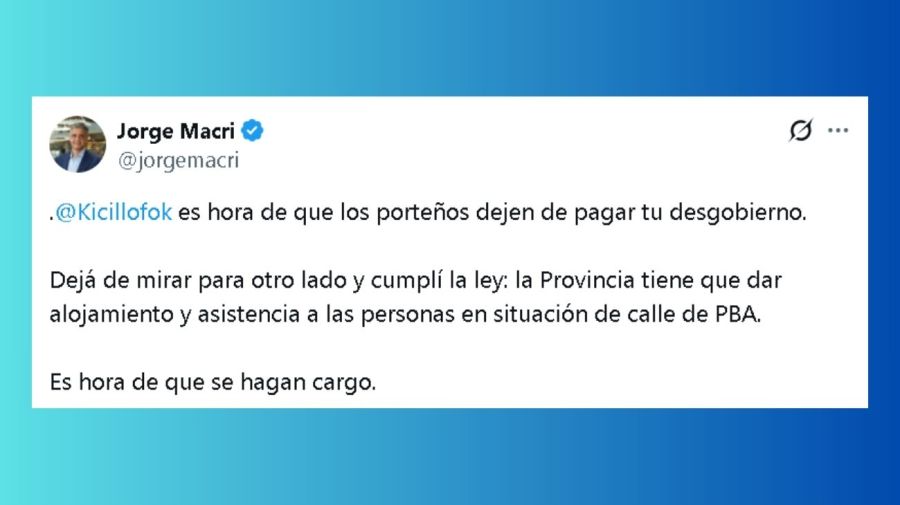 Jorge Macri le exigió a Axel Kicillof 