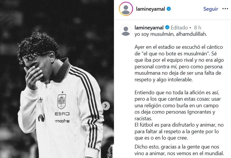 Publicación Lamine Yamal