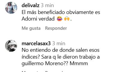 Algunas de las respuestas de IG al posteo de Milei festejando la baja de la pobreza.
