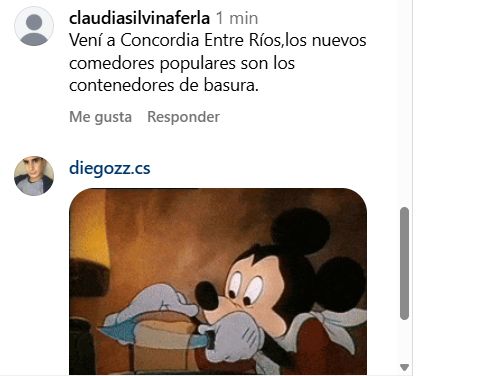 Algunas de las respuestas de IG al posteo de Milei festejando la baja de la pobreza.
