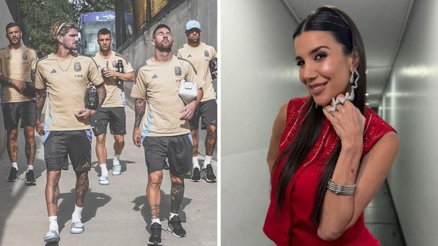 Nicolás Otamendi, Andrea Rincón, Lionel Messi, Alexis Mac Allister