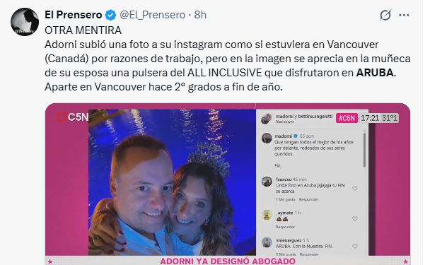 Aruba, otro destino turístico que pone en jaque a Adorni.