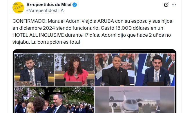 Aruba, otro destino turístico que pone en jaque a Adorni.