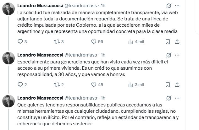 Los posteos de Leandro Massaccesi luego de que Pettovello le pidiera la renuncia en Capital Humano y hablando de su préstamo en el BNA.