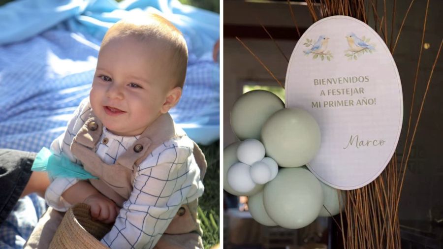 Primer añito de Marco, el hijo de Sol Pérez y Guido Mazzoni