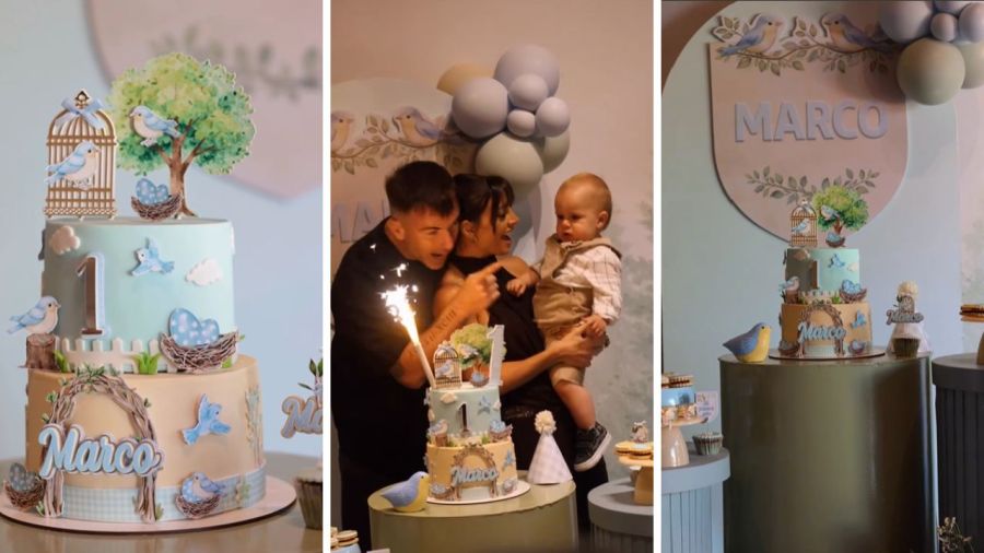Primer añito de Marco, el hijo de Sol Pérez y Guido Mazzoni