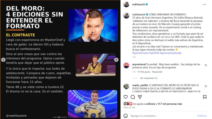 El feroz análisis de Rodrigo Lussich sobre Gran Hermano