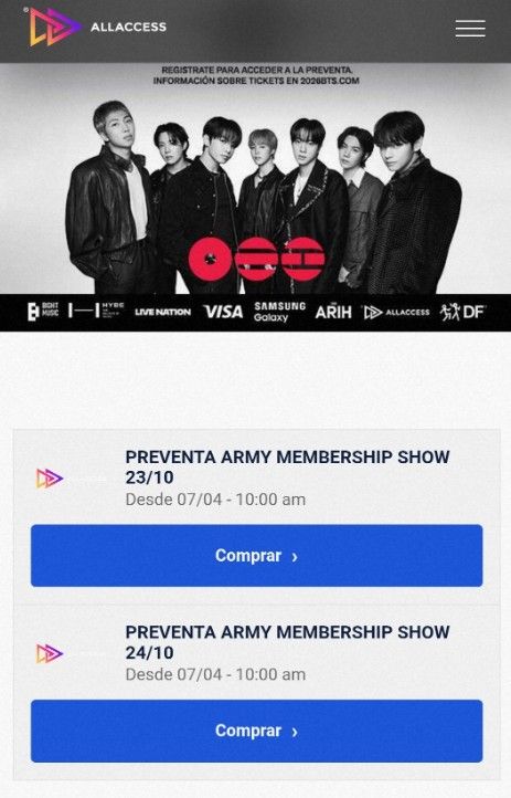 Entradas para ver a BTS en Argentina