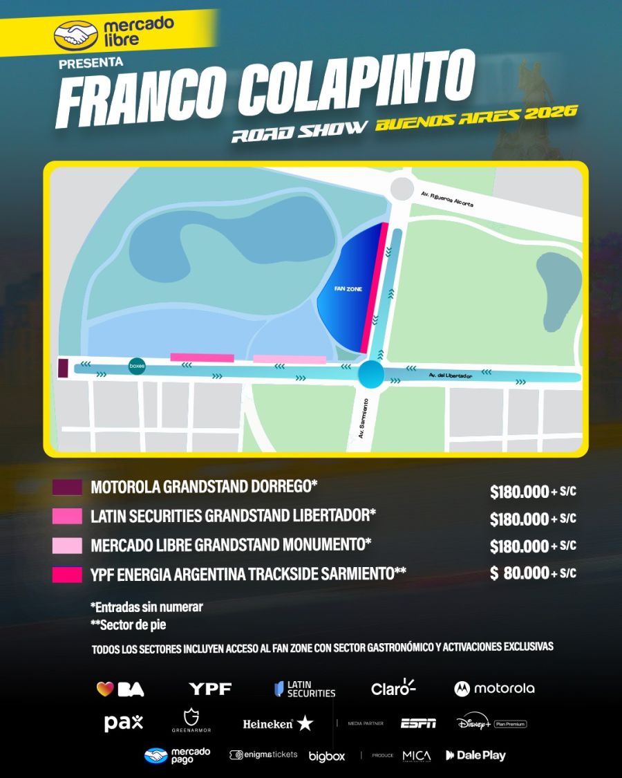 Las entradas para Franco Colapinto