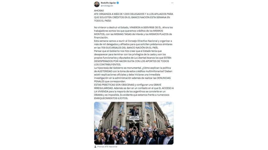 Tweet de Rodolfo Aguiar