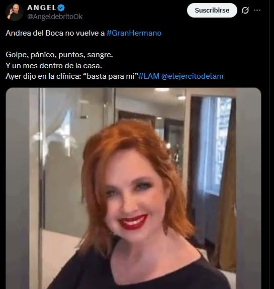 Ángel de Brito confirmó que Andrea del Boca no vuelve a Gran Hermano