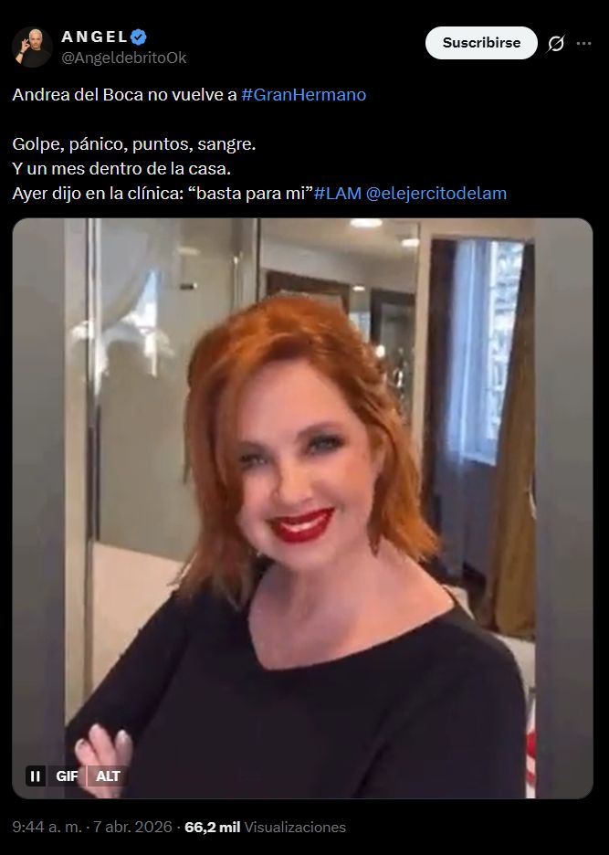 Ángel de Brito reveló que Andrea del Boca no volvería a GH