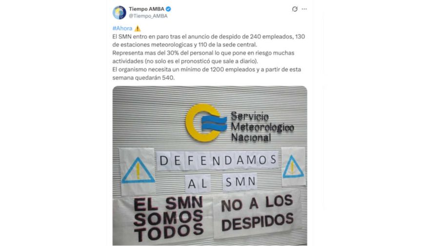 El SMN anuncio despido de 240 empleados