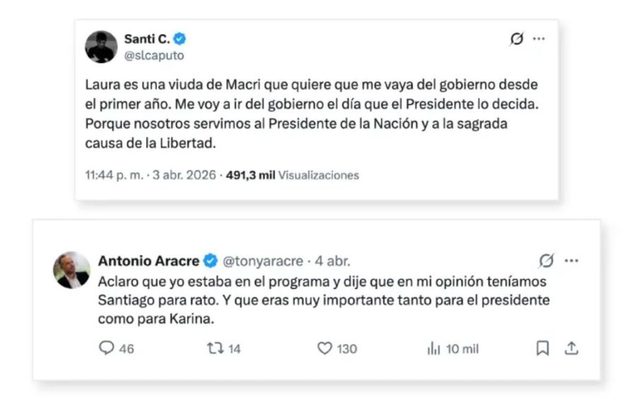 Santiago Caputo llamó a Laura Di Marco 'viuda de Macri'