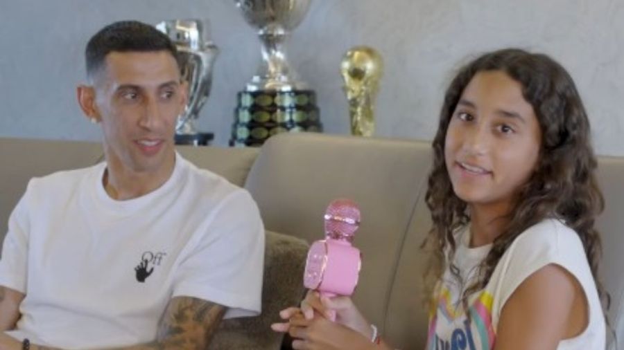 Ángel Di María, Mía, Pía y Jorgelina Cardoso