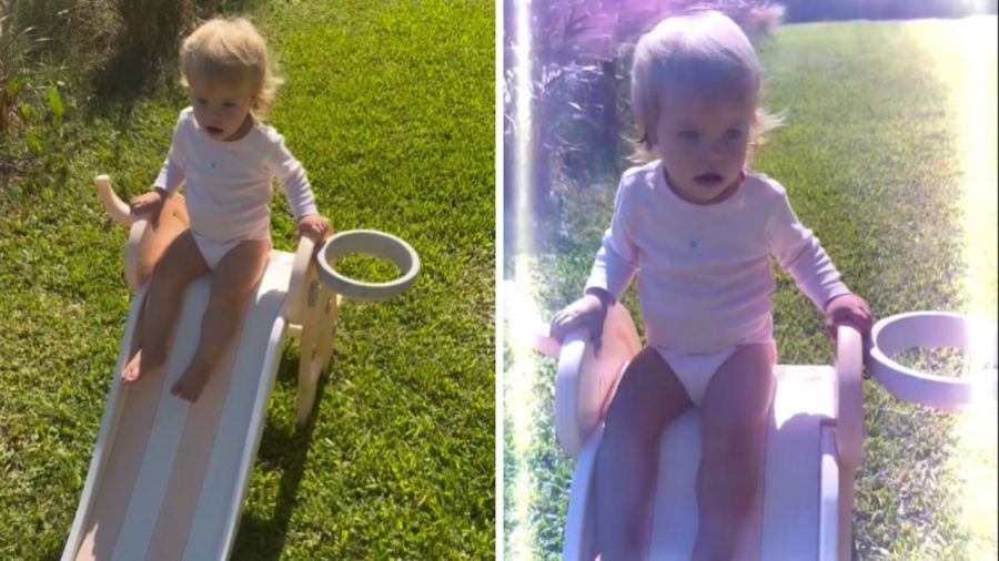 Así es el llamativo nuevo tobogán estilo Montessori de Milenka, la hija de Marley