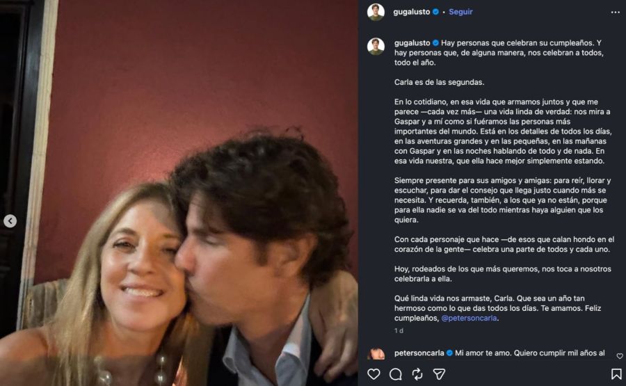 El tierno saludo de Martín Lousteau a Carla Peterson