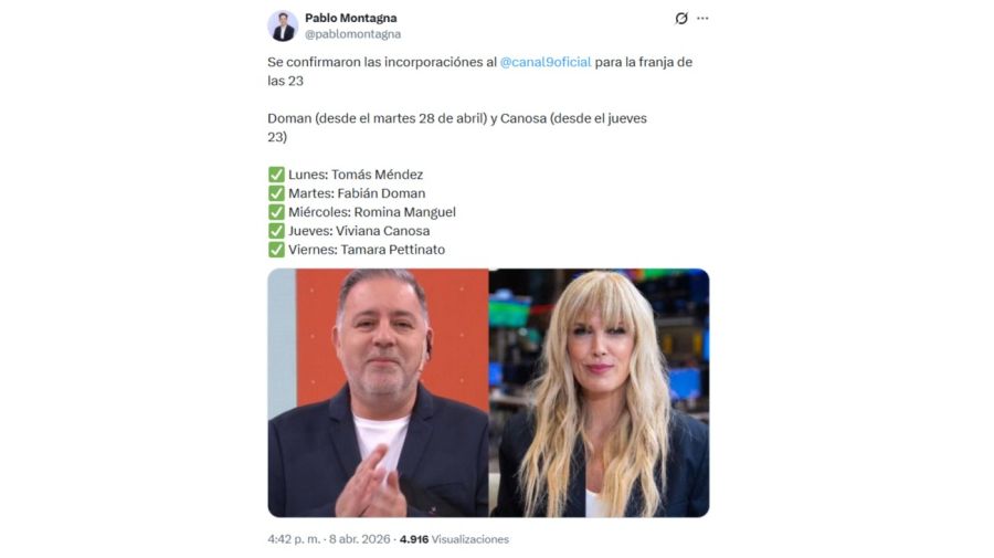 Fabian Doman y Viviana Canosa en El Nueve