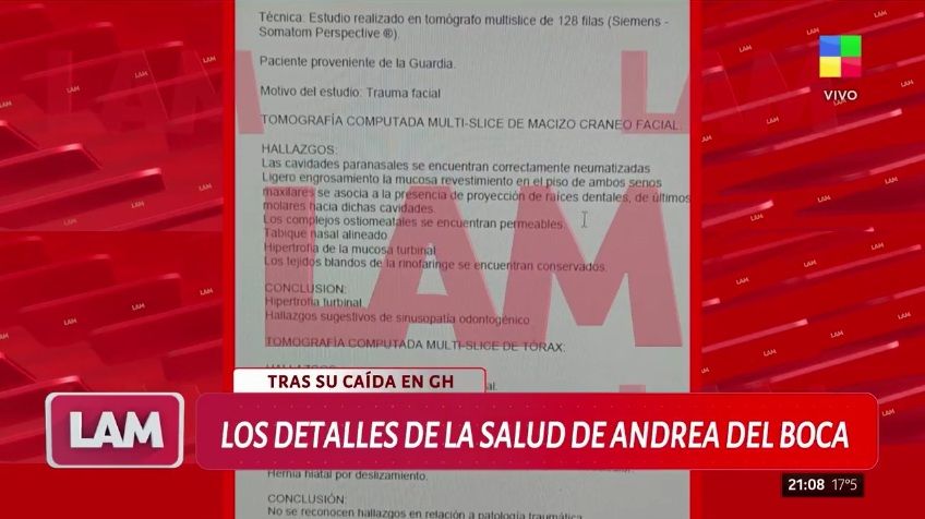 Parte médico Andrea del Boca