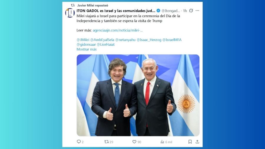 Javier Milei confirmó que viajará a Israel para participar del acto oficial por el Día de la Independencia israelí