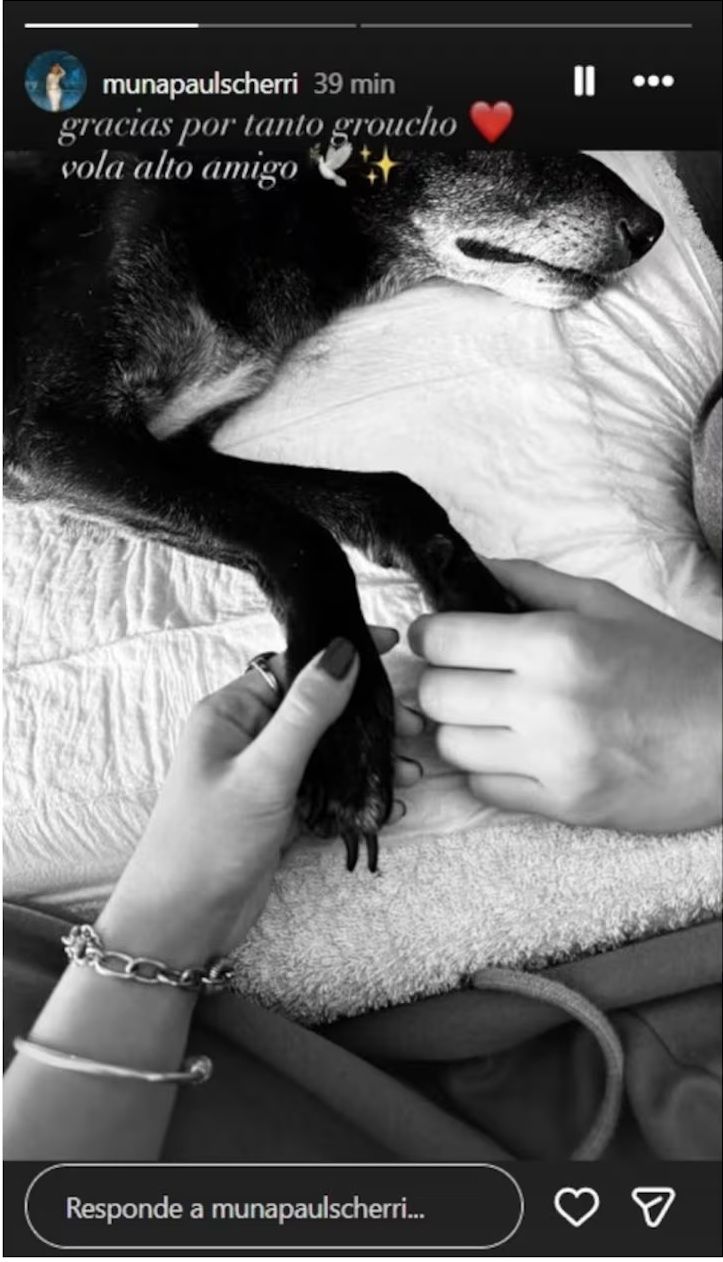 Muna Pauls despidió a su perro fallecido