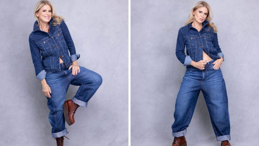 El look total denim de Flavia Palmiero