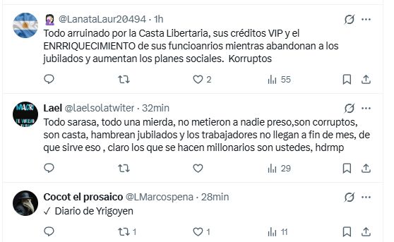 Las respuestas al posteo de Javier Lanari sobre resumen semanal de gestión.