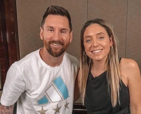 Sofía Martínez y Lionel Messi