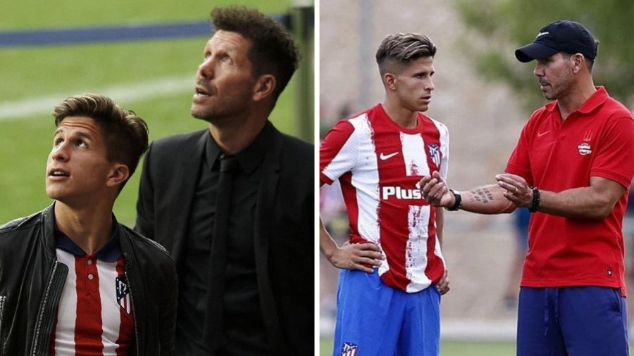 El Cholo y Giuliano Simeone