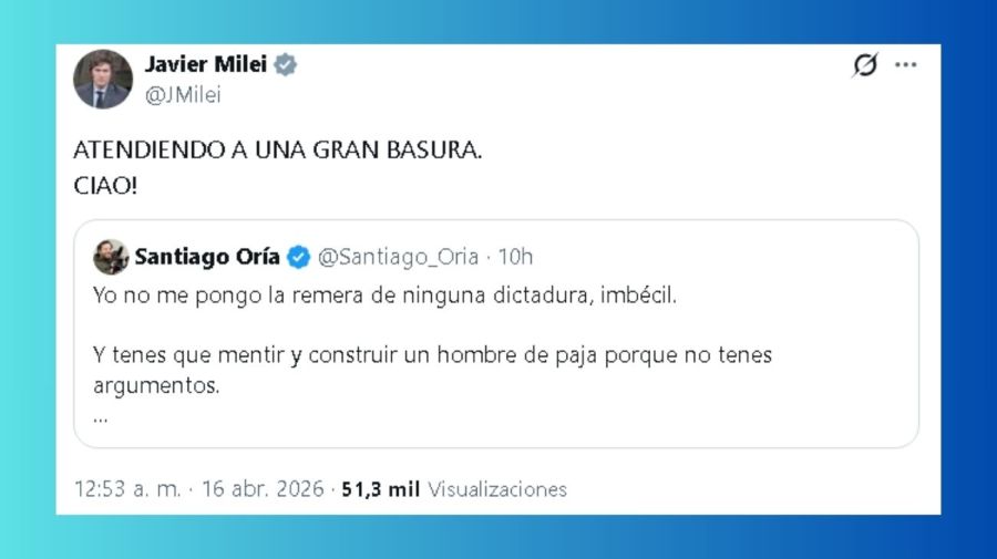 Javier Milei aprovechó para cruzar también a Diego Iglesias