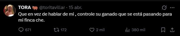 Lucila La Tora Villar apuntó contra Furia