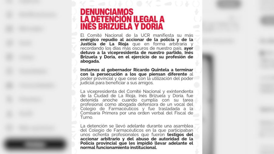 Detención Inés Brizuela y Doria