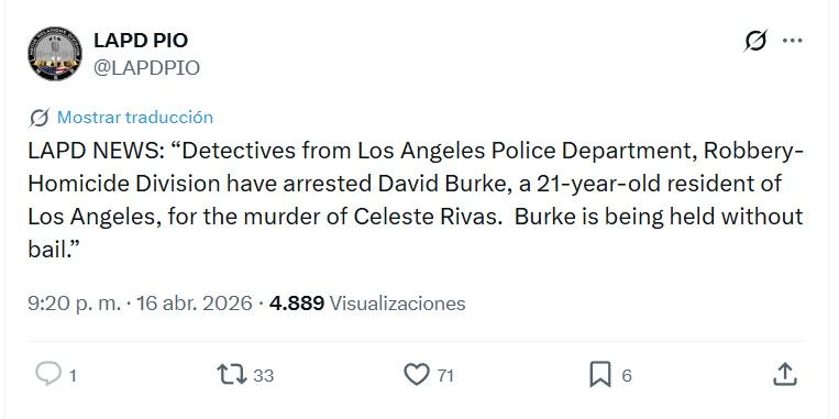El cantante D4vd fue arrestado por el asesinato de Celeste Rivas Hernández